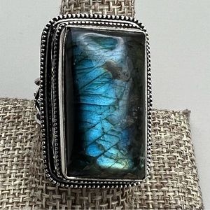 Labradorite Handmade Ring Size 10